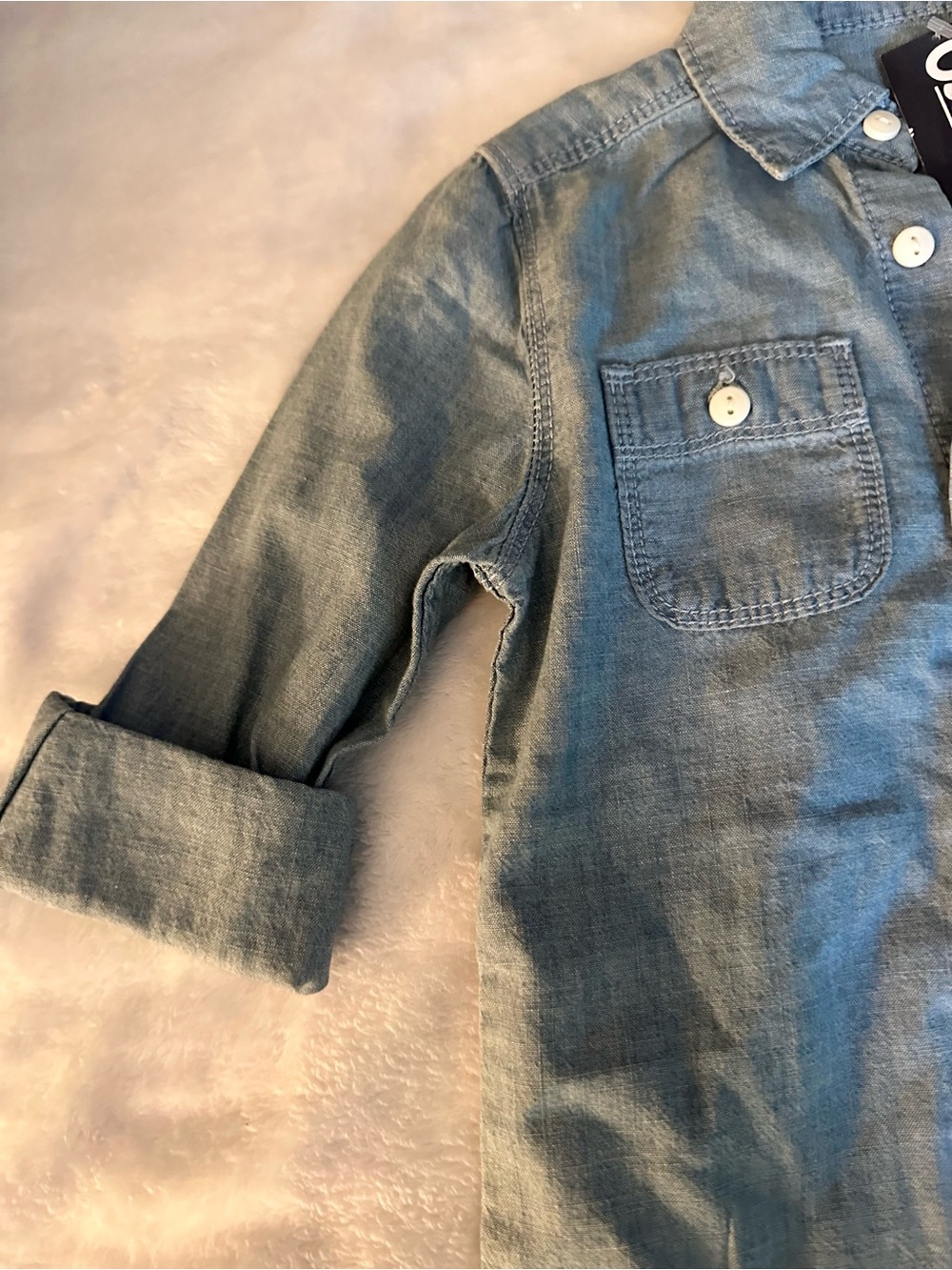 OshKosh B'gosh Light Blue Denim Button-Down Shirt - Picture 3 of 6